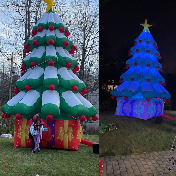 4M-8M outdoor games & activities 6m-8m Giant Inflatable Christmas Tree Xmas Tree with Ornaments for Home-Mall Decoration