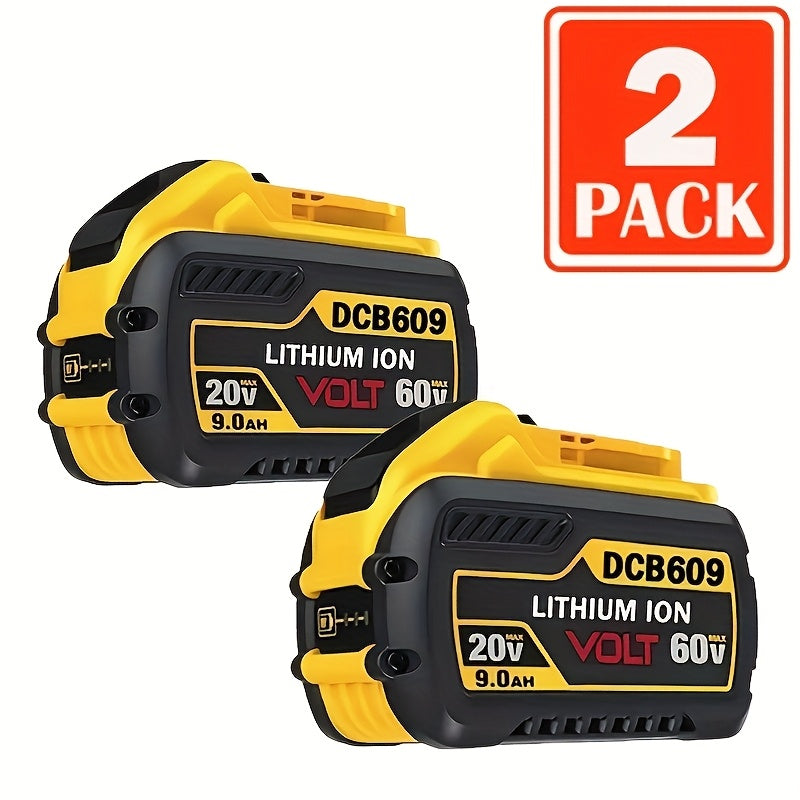 TEMU 1-2-4pcs 9.0ah Dcb609 20v-60v Max Replacement Battery For 60v Battery Dcb606 Dcb612 For 20v-60v Max Cordless Power Tools Lithium-ion Battery Fit