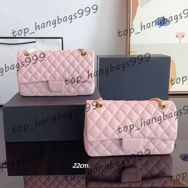 Luxury Designer Ladies CF Lambskin Shoulder Bags Classic Double Flap Quilted Handbags Gold Matelasse Chain Messenger Sacoche Purse Crossbody