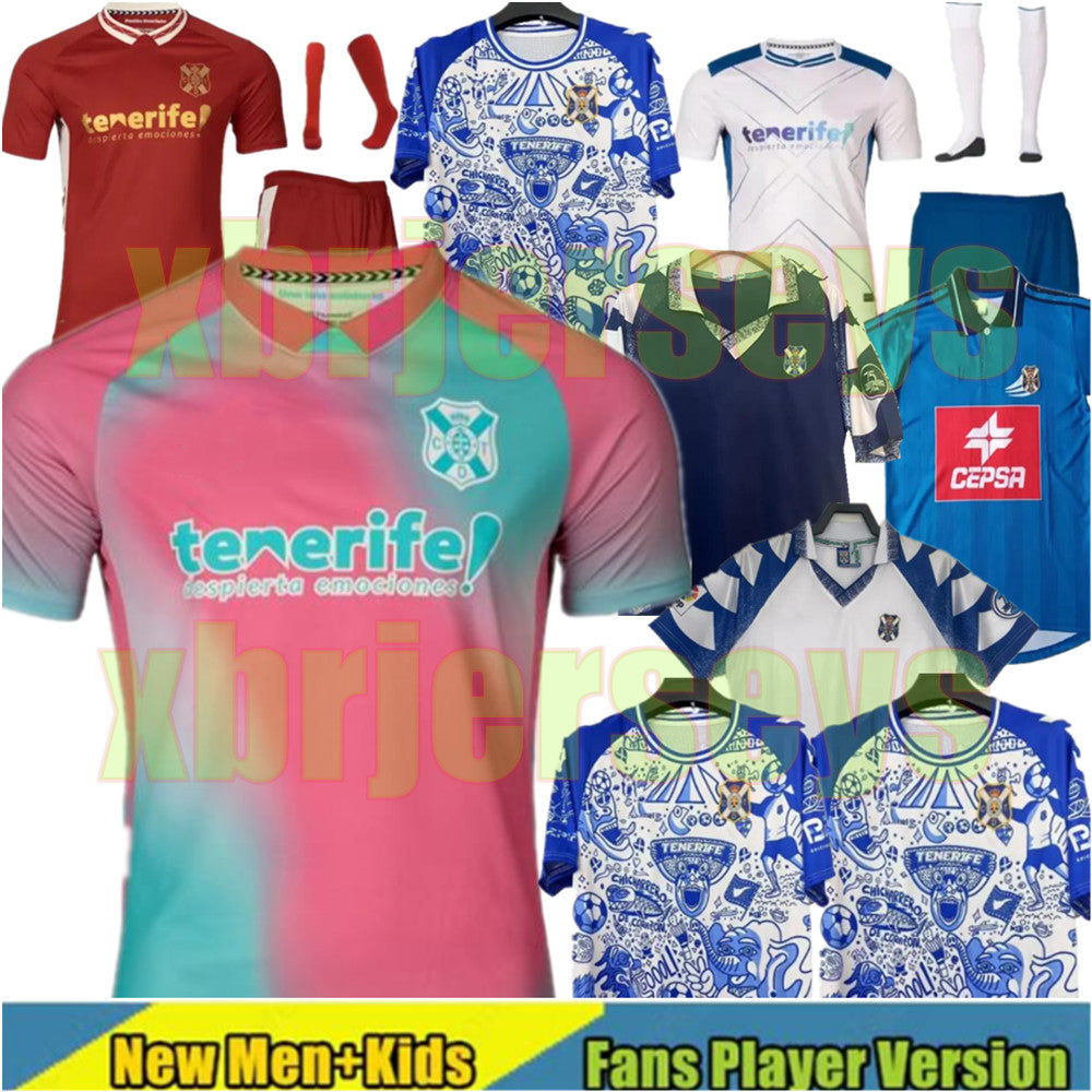 25 26 Tenerife Soccer jersey ALEX CORREDERA GALLEGO RODRIGUEZ DIAZLOPEZ RUBIO RAHMANI 2025 2026 97 98 Home TETE lnsulares player fan football shirt