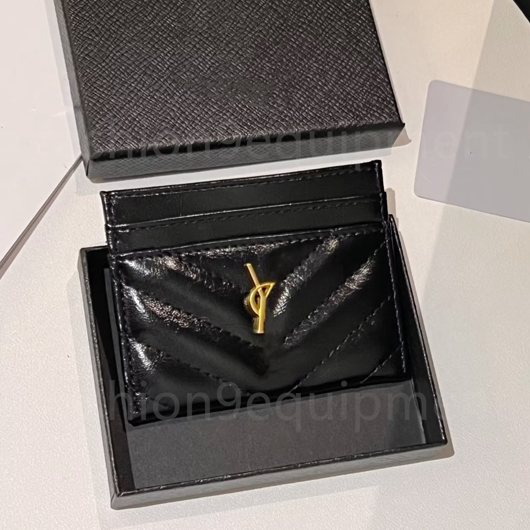 Top Luxury Designer Y3 Alligator Card Holder Leather Purse Fashion Women Purse Men Key Ring Credit Cards Wallet Bag Travel Documents Passport Holder