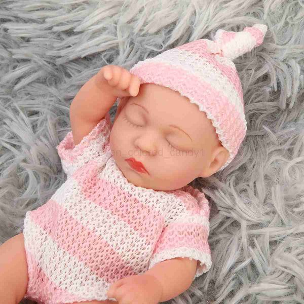 20cm Mini Palm Soft Full Vinyl Body Sleeping Bebes Reborn Dolls Handmade Cuddly Lifelike Reborn Dolls Baby ToysCL240712