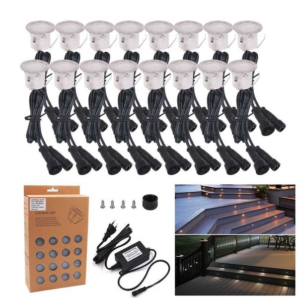 1-16PCS LED Deck Light Outdoor Waterproof DC12V Stainless Steel Recessed Garden Underground Lamp Spotlight for Stairs Lighting CL240813