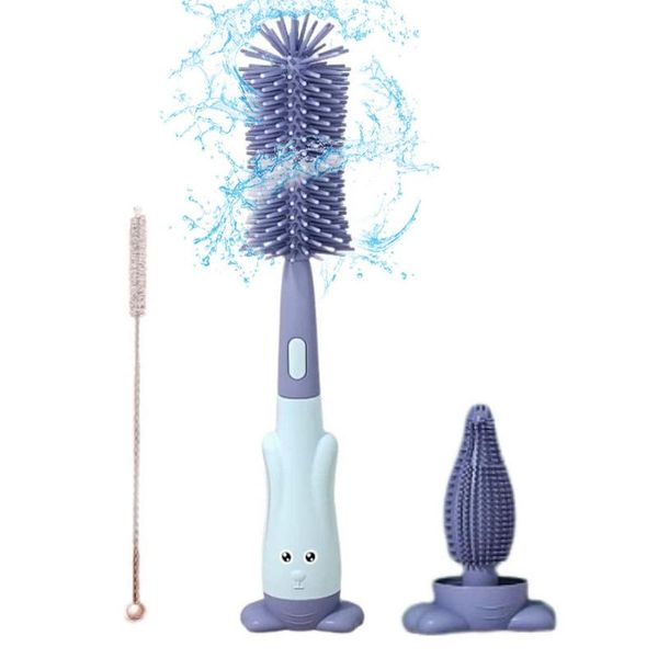 Baby Bottle Cleaning Brush Kit 3 In 1 Small Bottle Silica Gel Scrubber Cleaner Brushes Set Washer Milk Water Cleaning Kit Cup
