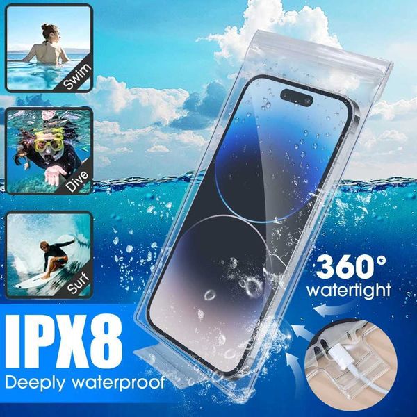 Cell Phone Pouches Universal IP68 PVC Transparent Waterproof Mobile Phone Case for IPhone Samsung Google Underwater Protector Pouch Cover J2