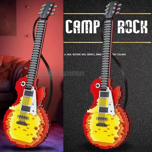 2502pcs 031010 Creative 1:1 Musical Instrument Guitar Model Building Bloc Toy Brick