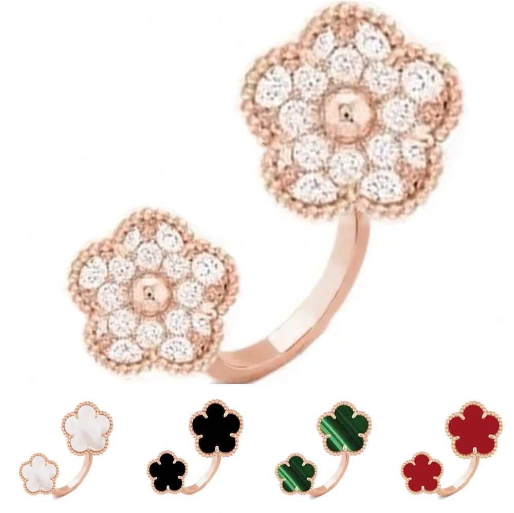 designer ring jewlery designer for women diamond ring rose gold plated flower open cuff size 7 rings clover ring stainless steel jewellery dimond ri