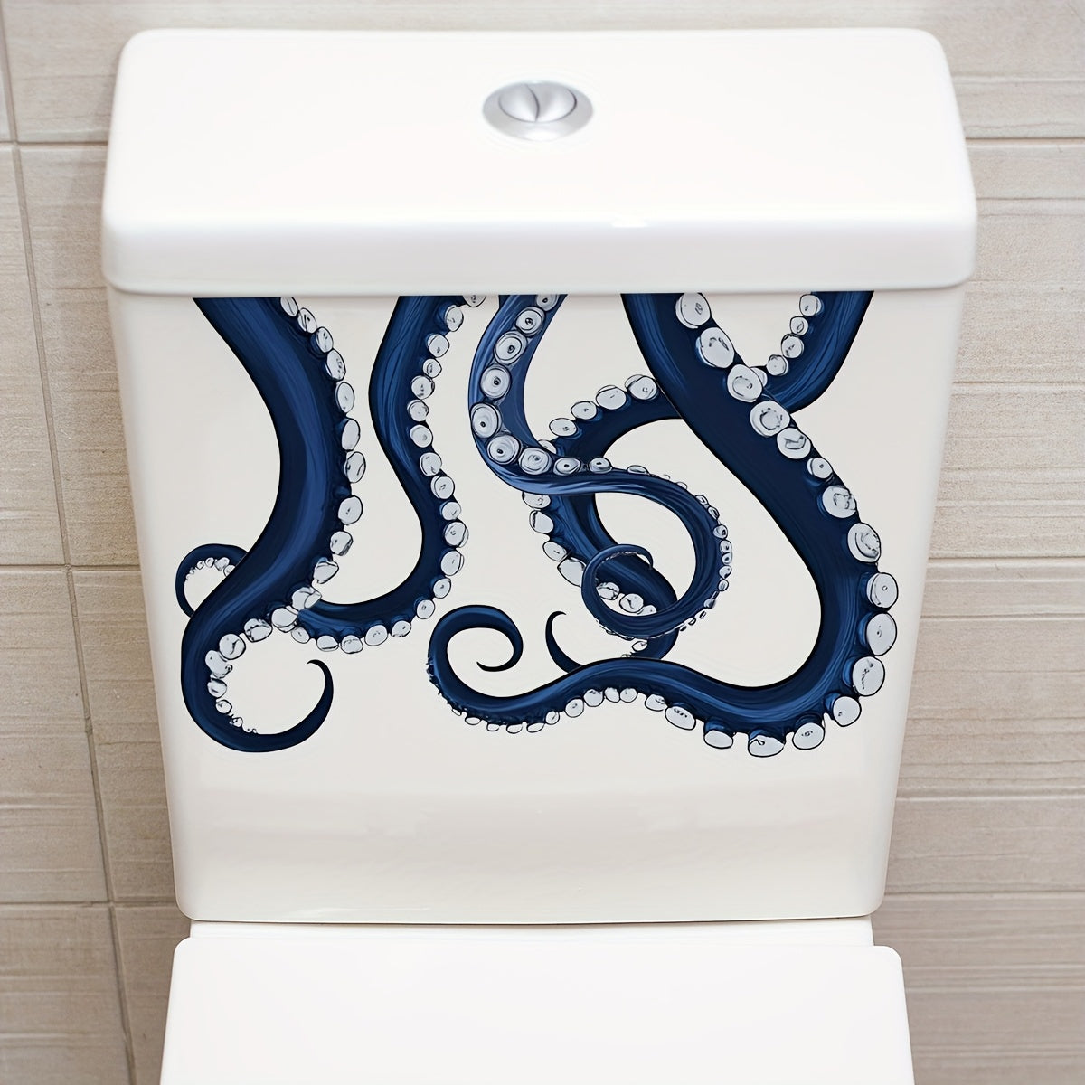 TEMU 1pc Dark Tentacle Waterproof Wall Art Sticker - Self-adhesive, Removable Plastic Decal For Living Room & Bedroom Decor, Style Background Wall