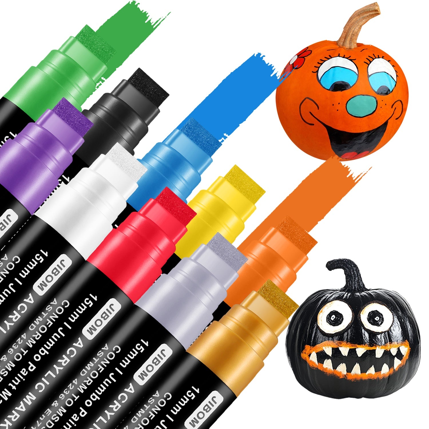 TEMU 10 Colors 15mm Extra Large Felt Tip Acrylic Paint Pens Permanent Jumbo Markers Vibrant & Long- For Rock, Wood, Ceramic Oversized, Great For