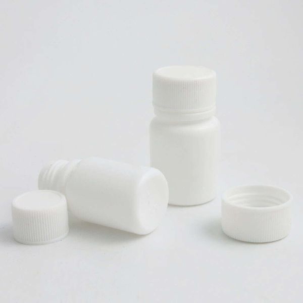 100Pcs 10Cc Medicine HDPE White Mini Healthy Bottles, Plastic Pill Bottle