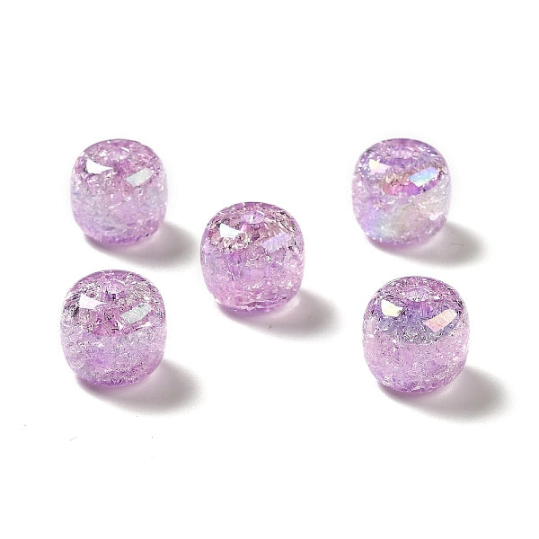 Placage uv perles acryliques craquelées irisées arc-en-ciel