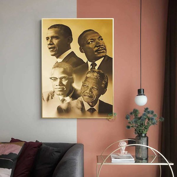 Obama Malcolm X Martin Luther King Barack Posters Wall Decor Picture Print Artwork For Living Ro He Decoration GiftT250117