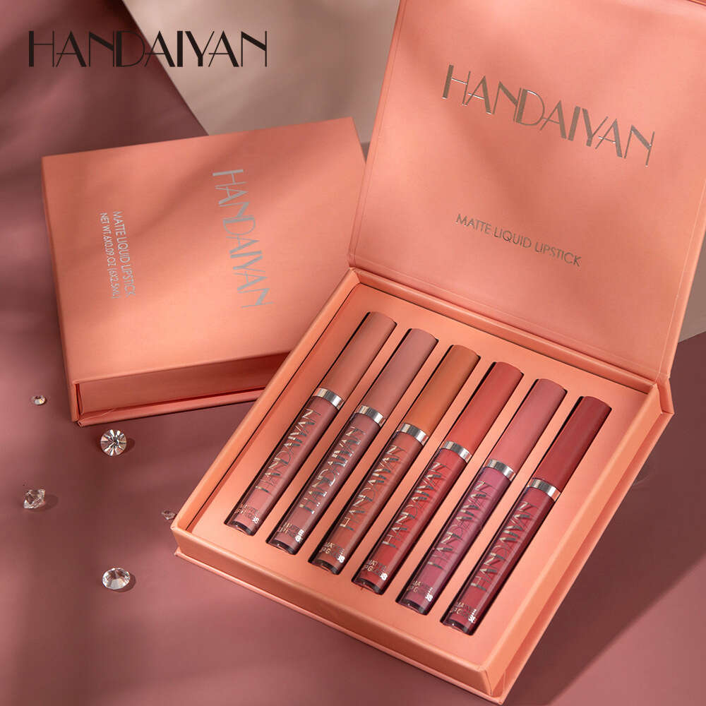 designer HANDAIYAN Han Daiyan Beauty Waterproof Non stick Cup Lipstick Set Matte 6-piece Lip Color Lip Glaze Gift Box