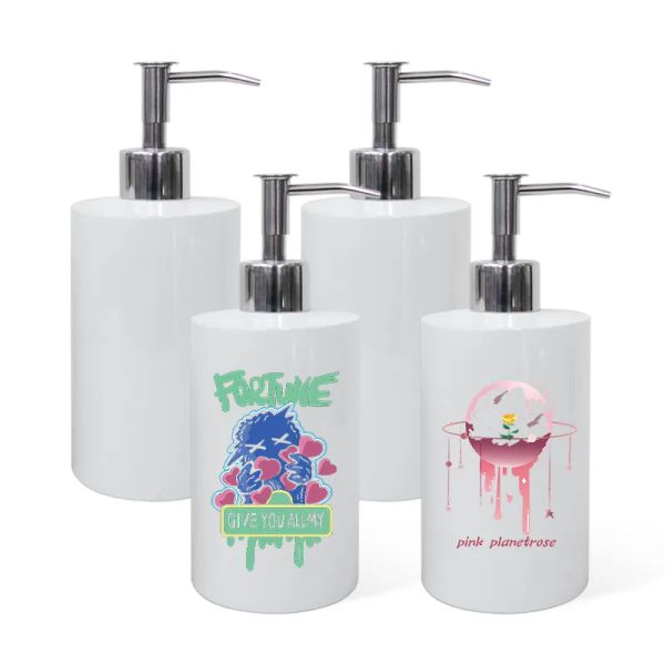 Oz Liquid Sublimation Refillable Dish Soap Dispenser For Kitchen Bathroom Washroom With Stainless Metal Pump LL