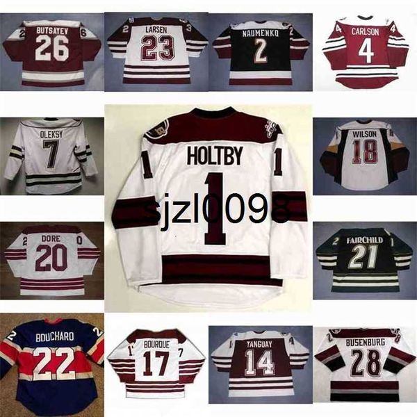 Sj98 Hershey 1 Brayden Holtby 2 Nick Naumenko 20 Andre Dore 18 Kyle Wilson Steve Oleksy 20 Andre Dore Bourque John Carlson Hockey Jersey