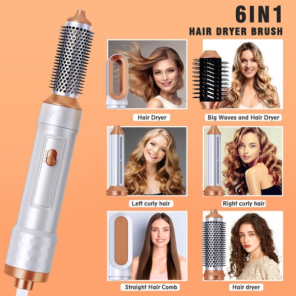 5 In 1 Brush Heat Comb Curler Professional Iron Straightener Styg Tool Hair Dryer Household Combination