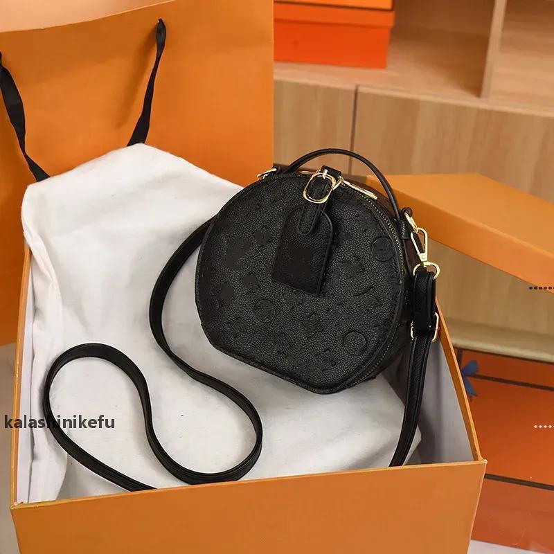 6A Top Quality 2024 Women&#039;s Casual Handbag Famous Designer Fashion Emed Round Cute Leather Crossbody Single Shoulder Bag