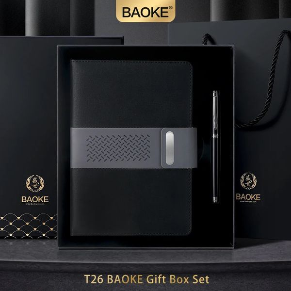 BAOKE T26 y Business Gift Set Exquisite Metal Roller Pen PU Leather Notebook 241120