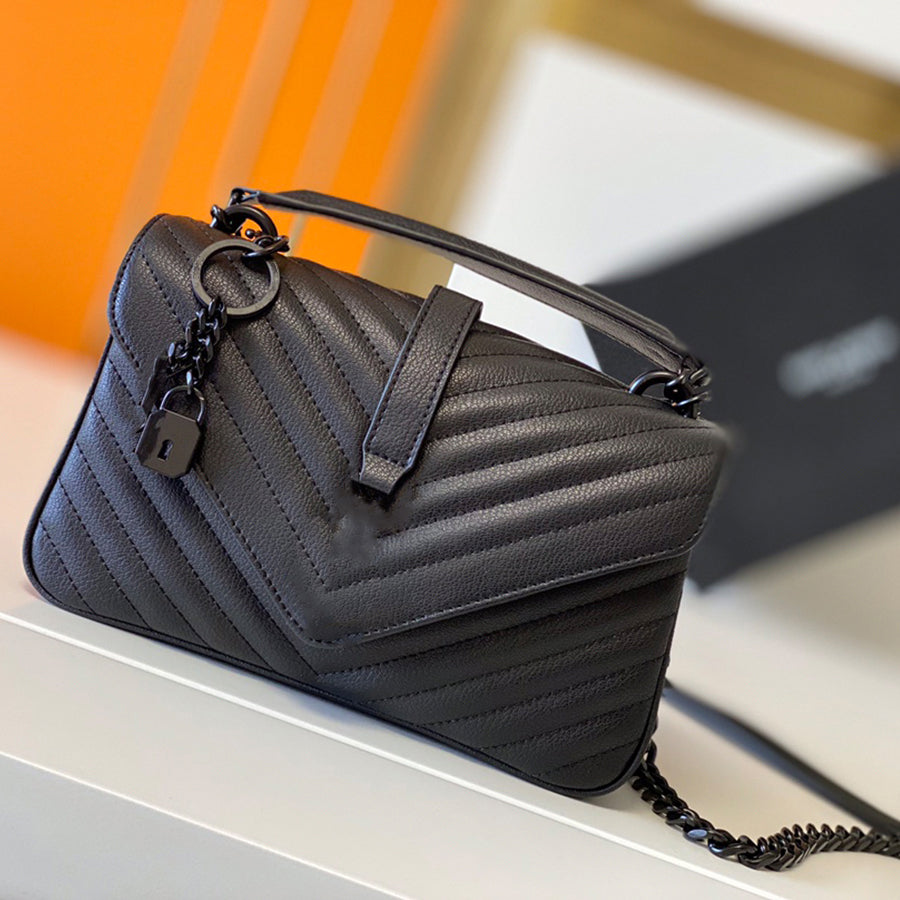 7A Upgraded chip messenger 24CM envelope bags V-shaped diamond caviar handbag designer women&#039;s chain shoulder messenger bag medium with box