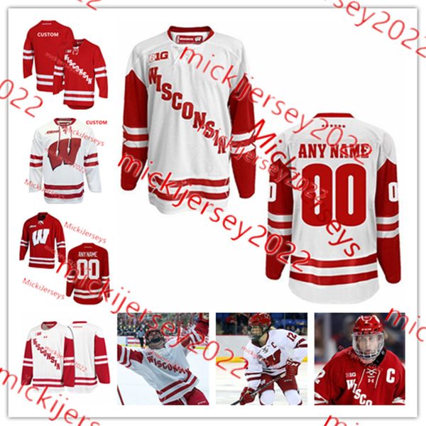 Corson Ceulemans Dominick Mersch Wisconsin Badgers Hockey Jersey Jack Gorniak 12 Mathieu De St. Phalle Brock Caufield Wisconsin Jerseys Cust