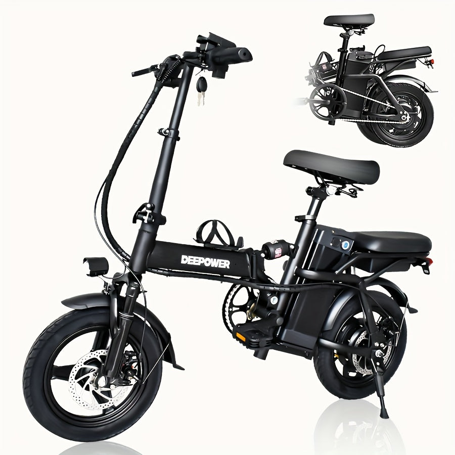 TEMU Electric Bike For Adults 400w Brushless Motor, 20 Mph , 14" Adults Electric Bicycles, 3 Levels Assist, Multi-shock Ebike, Bikes For Adults, With