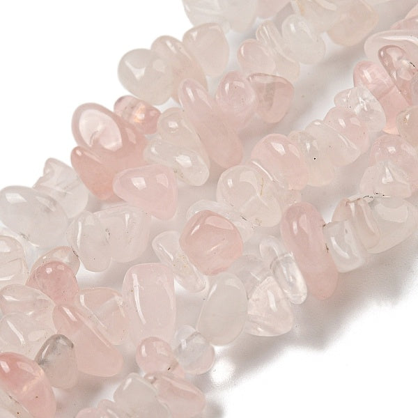 Natural Rose Quartz Chips Beads Strands