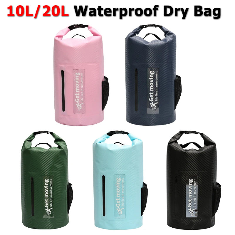 10L-20L Waterproof Dry Bag Pack Sack Swimming Storage Bag for Rafting Kayaking River Trekking Floating Sailing Canoing Boating