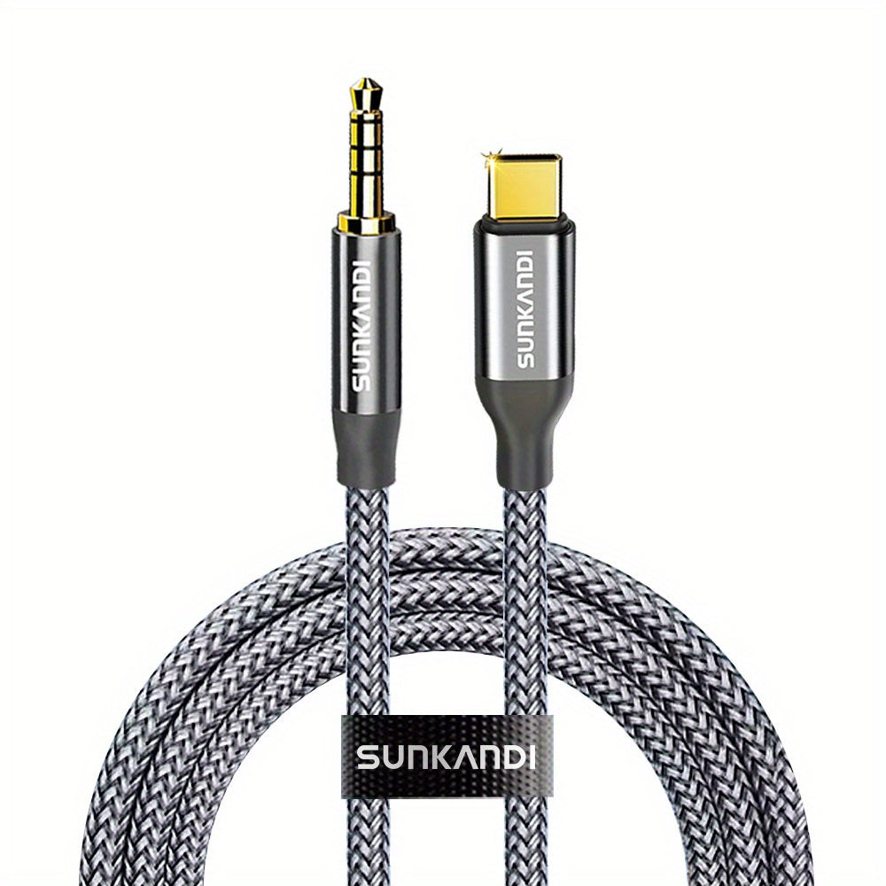 TEMU Sunkandi Usb C To 3.5mm Audio Adapter, Usb C To Trrs Headphone Car Stereo Cord Built-in Dac Digital Decoder Chip Compatible With Iphone 15- 16