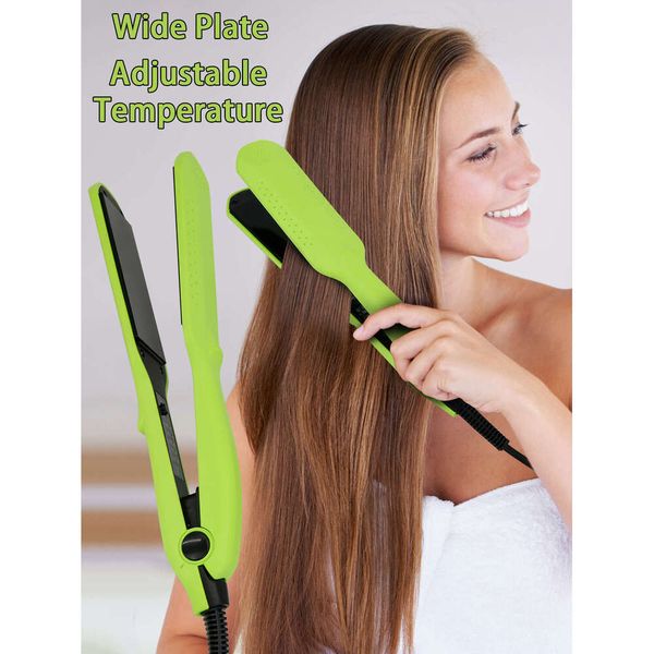 Professional Salon straighteners 2 in 1 Wide Plate Electric Straightener Straight and Curly Hair Flat Iron