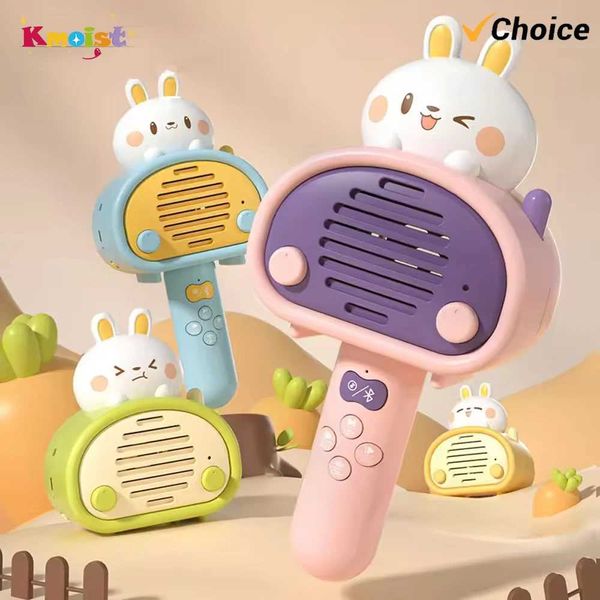 Education Handheld Cartoon Rabbit Karaoke Wireless Microphone Toy Musical Instruments for Kid Multi-Functional Kids Musical Toys Y240813