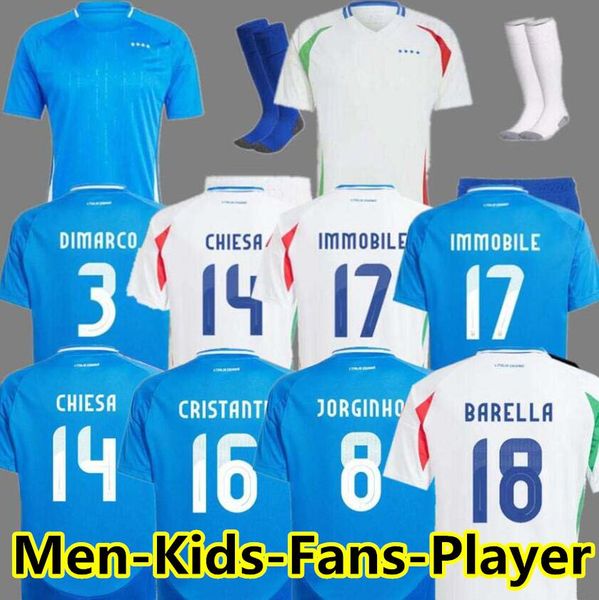 Italia FANS Player 2024 2025 BONUCCI soccer Jerseys JORGINHO INSIGNE VERRATTI FOOTBALL SHIRTS CHIESA BARELLA CHIELLINI PELLEGRINI 24 25 Ital