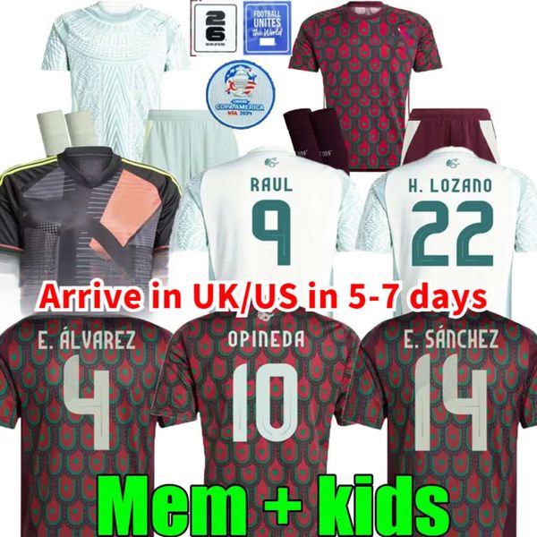 Mexico Copa America RAUL CHICHARITO Soccer Jerseys 2024 LOZANO DOS SANTOS 24 25 H.LOZANO Men Kids Football Shirts Uniforms Fans Player Versi