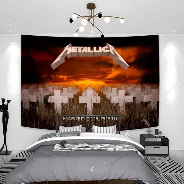 M-M Rock Band Tapestry Flags Cheap Hippie Aesthetic Decoration Bedroom Living Room Decoration College Dorm Decor BackgroundC250205