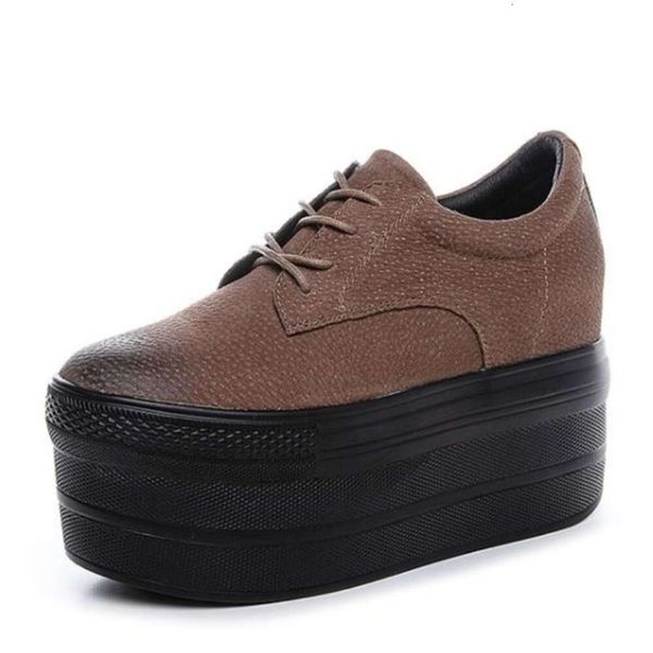Top quality 10cm Suede Genuine Leather Height Increased Heel Platform Casual Sports Super High Women Sneakers Shoes dhshoesad
