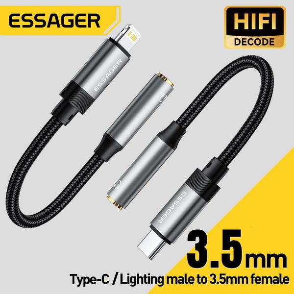 10-pcs + Essager C To Jack AUX Cable iPhone 15 Samsung Book Lighing to 3.5mm Headphone Audio Adapter for iPhone14 13