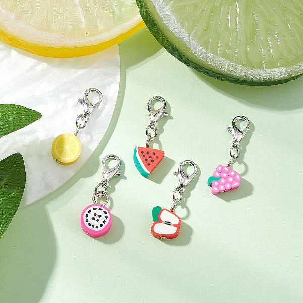 Mixed Fruit Theme Handmade Polymer Clay Pendants Decorations