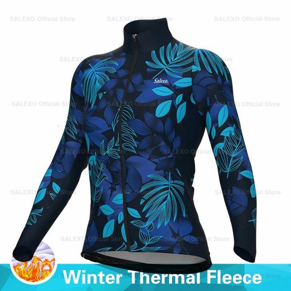 Winter Cycling Jersey Sets Women Thermal Fleece Long Sleeve Cycling Clothing MTB Bike Uniform Maillot Ropa Ciclismo Bicycle Wear 241219