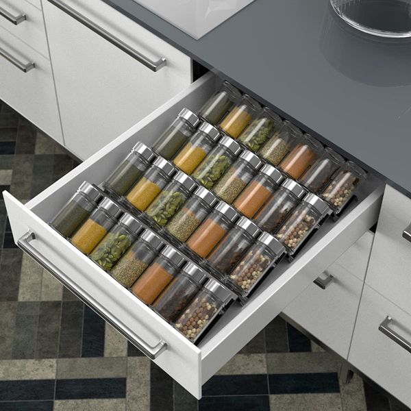 Kitchen Drawer Seasoning Bottle Rack Assembled Desktop Castor Holder Shelves Perfume Cosmetic Lipstick Storage Display Shelving
