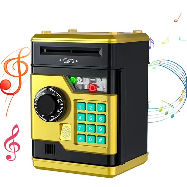 S Piggy Bank Electronic Imprint Senha Caixa Segura Dinheiro Digital Coins Cash Savings Tank Música RENS Toys Girls Presentes 250120