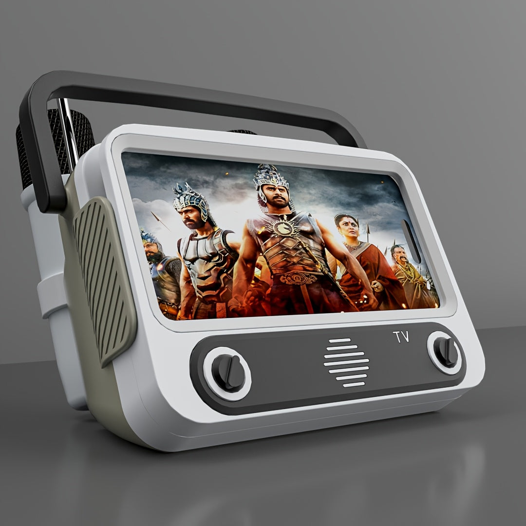 TEMU Portable Karaoke Machine With 2 Microphones, Wireless Speakers -with Phone Stand, Fm Station, Usb Type-c Charging, For Birthday Party, Family