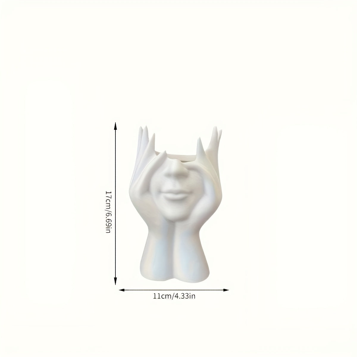 TEMU 1pc Makeup Brush Stand Pen And Brush Stand, White Sculpture Design, Used For Dressing Table Display And Cosmetic Storage