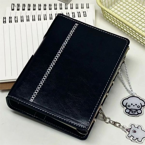 Dark Brown Leather A7 Notebook With Thickened Blank Inner Pages Black Portable Pocket Book Is Suitable For Students Daily Use 250103