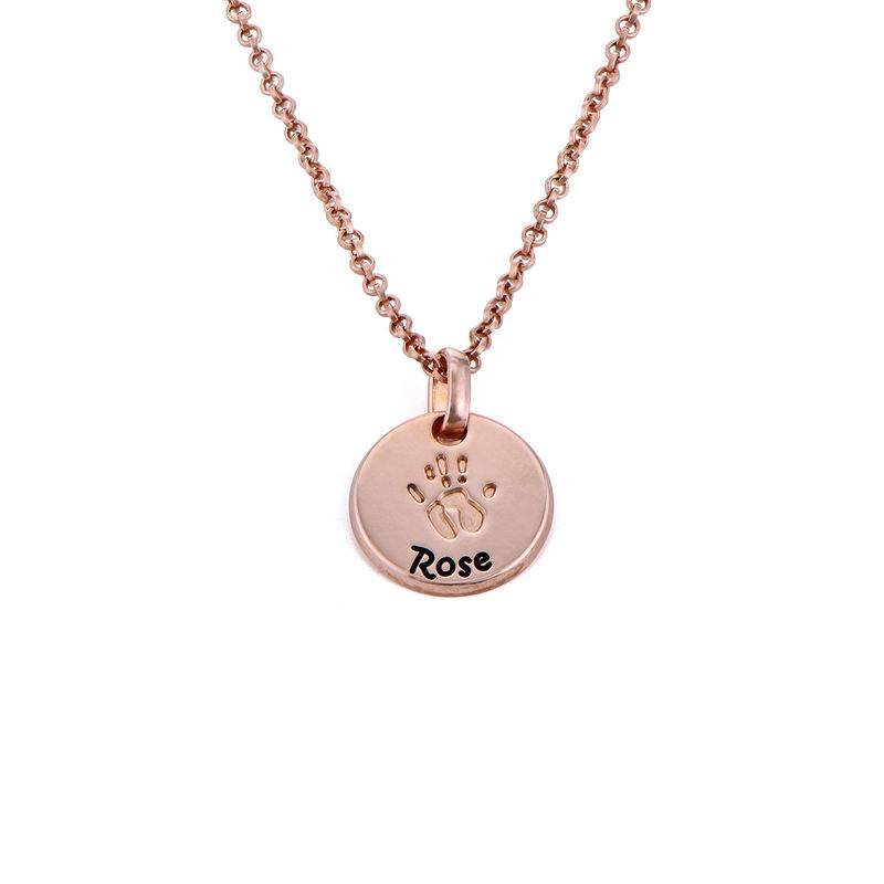 Baby Hand Engraved Charm Necklace in 18ct Rose Gold Plating