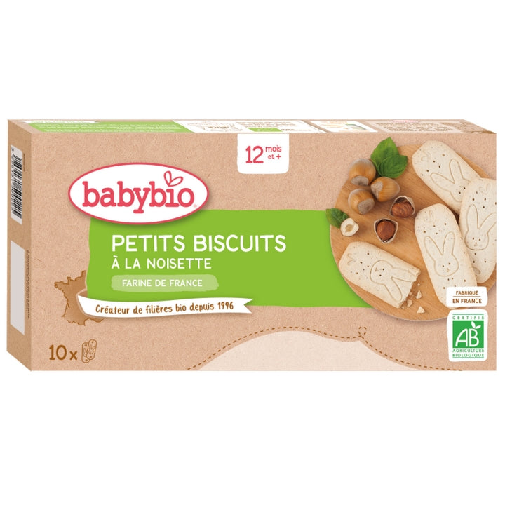 Babybio Biscuits - 12 månader och + - Hasselnötskex - EKOLOGISKA 10 påsar med 2 kex