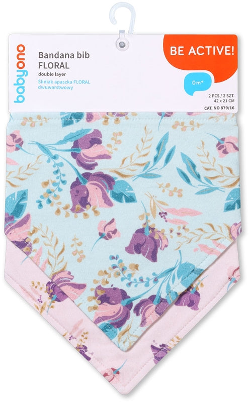 Babyono Be Active Bandanasmekke Floral Babysmekke 2 stk