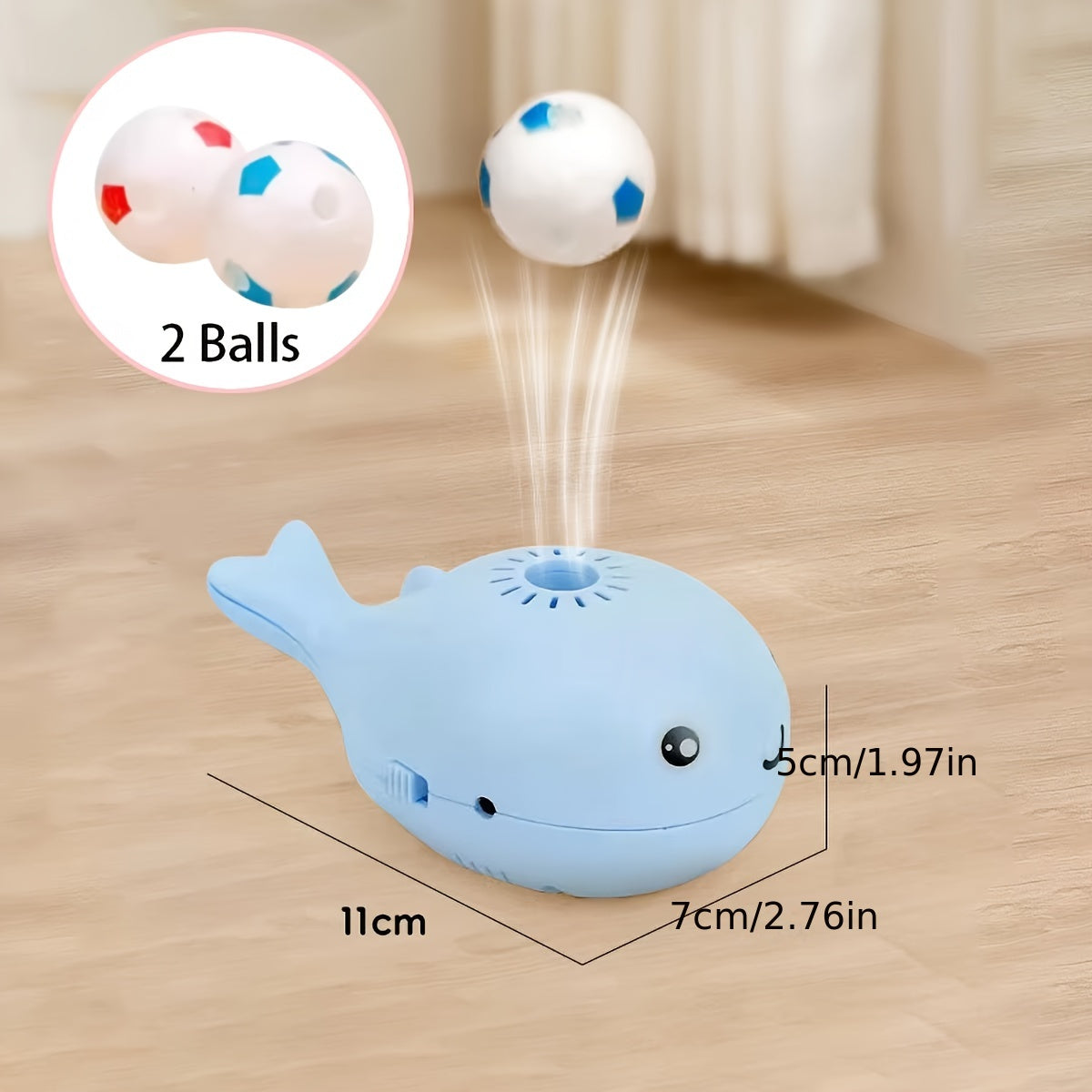 TEMU 3pcs-set Electric Floating Ball Cat Toy - Whale - Shaped, Usb - Powered, Dual - Function Fan, Portable - 1 Whale And 2 Balls
