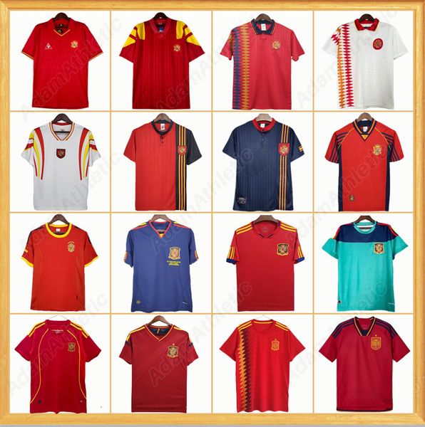 Spanish retro jerseys 2010 XAVI TORRES A.INIESTA spanish vintage football shirts 2008 2012 DAVID VILLA LUIS ENRIQUE BUTRAGUENO HIERRO Espana