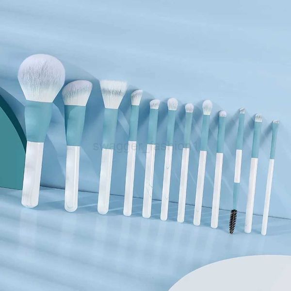 Makeup Brush Set 12PCS Blue Concealer Brush Blush Powder Brush Eye Shadow Highlighter Foundation Brush Cosmetic Beauty ToolsXJ240807