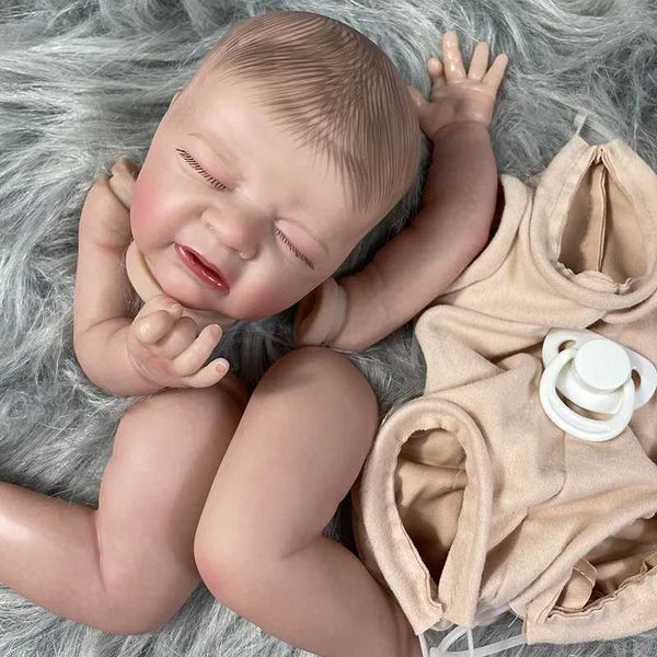 Dolls 21Inch Already Painted Doll Kit Odessa with Cloth Body Sleeping Baby High Quality Handmade Doll Parts Drop ShippingL24731