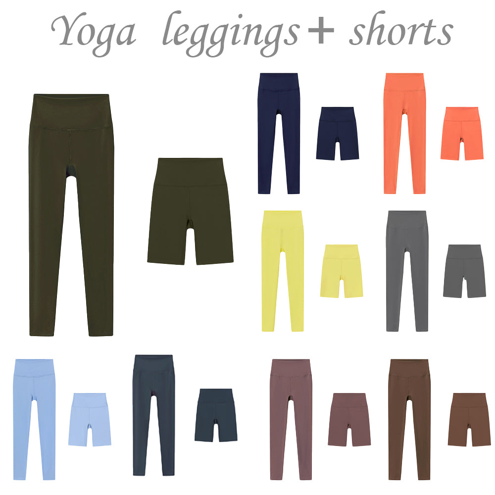 2PC Set Pants and Shorts Slim Fit Leggings Designer Yoga Pilates Running Gym Workout Casual Wear Activewear